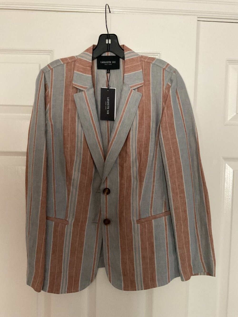 Lafayette 148 Striped Linen Blazer NWT Size 8